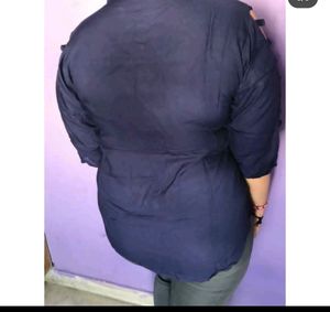 Blue Stylish Shirt With Side Look