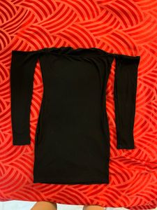 My Favourite Black Off Sleeve Dress