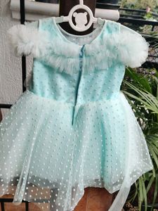 Pretty Blue Sequinned Party Dress For Baby Girl