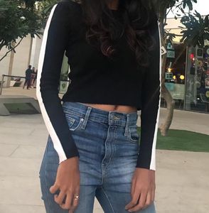 Stylish Black &amp; White Sleeve Top