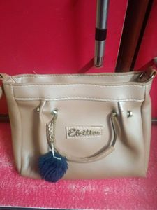 Elettivo Tan Top Handle Bag with Charm