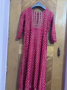 Cotton Anarkali Suit With Pant
