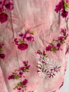 Floral Printed Chikankari Kurta
