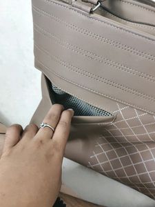 Peach Colour Hand Bag