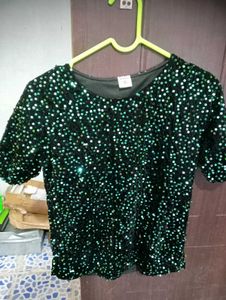 Green Sequin Top