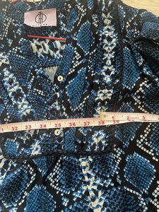 Blue Snake Print Blouse