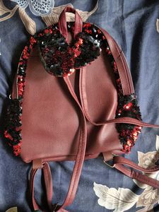 Red Sequin Mini Backpack