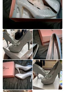 Combo Of Silver/GOLDEN Pearl HEELS 599/_