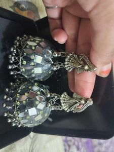 Boho Mirror Jhumka Earrings