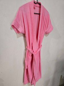 Pink Terry Bath Robe for Women