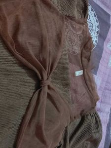 Elegant Brown Puff Sleeve Top