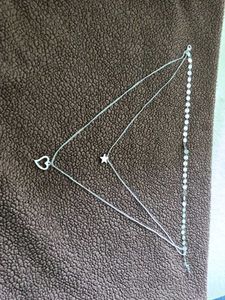 Layered Silver looking Charm Necklace