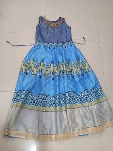 Blue Embroidered Anarkali Dress