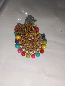 Colorful Beaded Jhumka Earrings