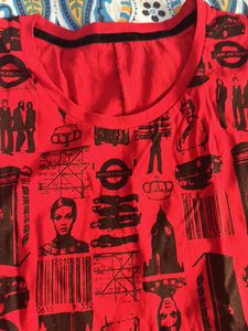 Red Colour T-shirt For Girls