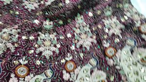 Wine  Jimmy Choo Embroidered Lehga