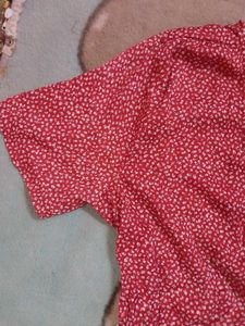 Red Floral Crop Top