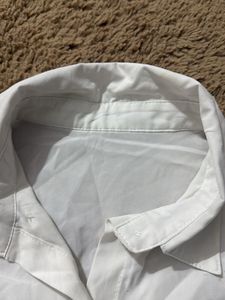 White Long Sleeve Button-Down Shirt