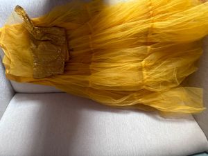 Yellow Lehanga Set With Tulle Skirt