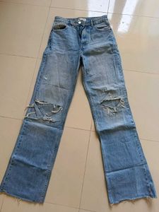 Ripped Wide Leg Jeans