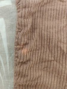 VICTORIA Brown Ribbed Tie-Side Crop Top