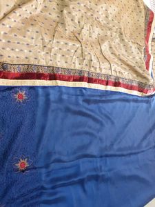 Blue Khakhi Gorgeous Saree