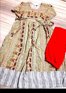 Patterned Anarkali Dress