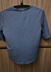 Ribbed Sky Blue Top