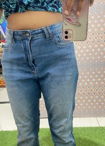 High-Waisted Straight Boyfriend  Jeans