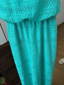 Aqua Lace Maxi Dress
