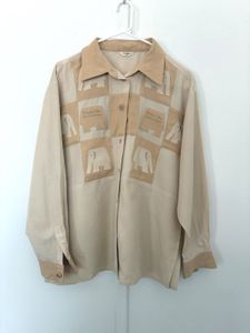 Elephant Print Button-Up Shirt