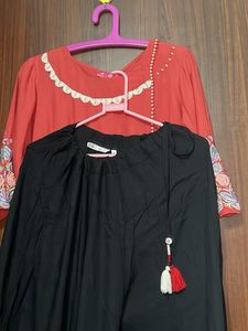 Coral Embroidered Long Kurta Sets