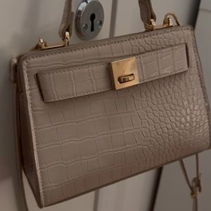 Mango Croc Textured Mini Satchel Bag