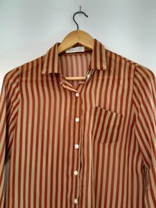 Korean Rust Striped Shirt (Women&#39;s)