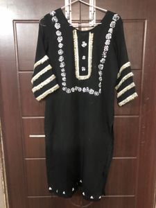 Black Dress with Trim Detail