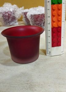 Red Glass Candle Holders
