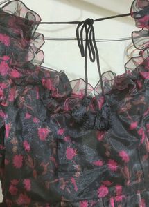 Gothic Black Coquette Fairycore Vintage Dress