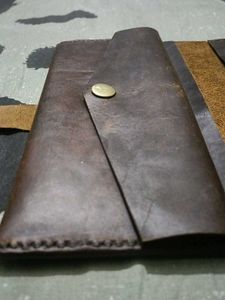 Camel Leather Flip Wallet | GL Clutch