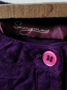Purple Hi-Low Button-Up Dress