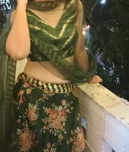 Floral Green Lehenga Choli Set
