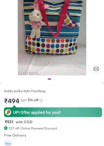 Teddy Polka Dots Tote Bag