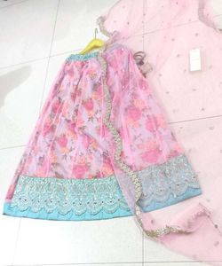 pastel pink And Blue Cute Lahenga✨