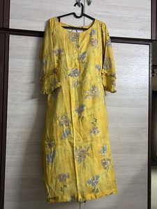Yellow Floral Print Kurti