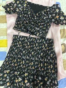 Floral Smocked Two-Piece Set FREE SIZE