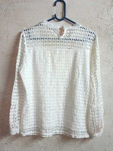 Stylish Ladies Lace Blouse Layered White