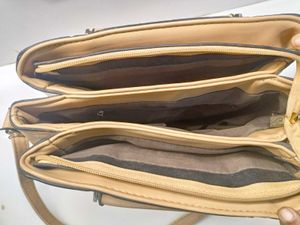 Tan Croc-Embossed Satchel Imported Bag