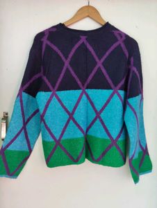 Colorful Geometric Knit Sweater