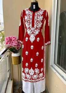 Premium Chikankari Modal Kurti And Palazzo Set 🍂