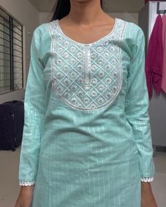 Aqua Embroidered Kurti