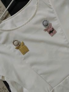 White Crop Top With Unique Pattern